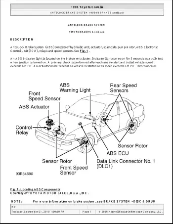 1993–1997 Toyota Corolla Factory Service Manual (P/N C11-070)