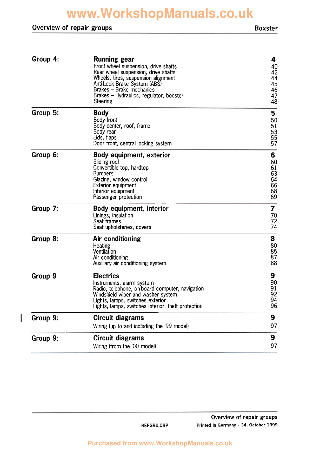 1998-2004 Porsche Boxster 986 manual Preview image 5