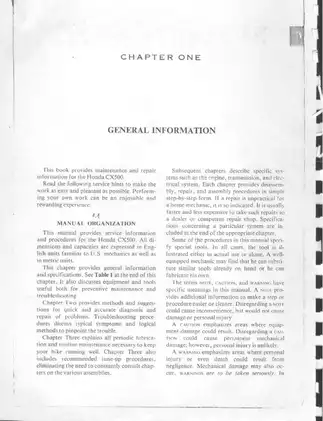 Complete Service Manual for Honda CX500 Motorcycle Preview image 5