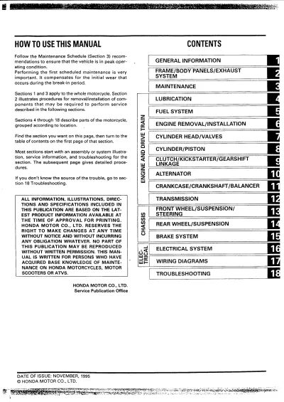 Honda XR400 OEM Service Manual (P/N 62KCE00)