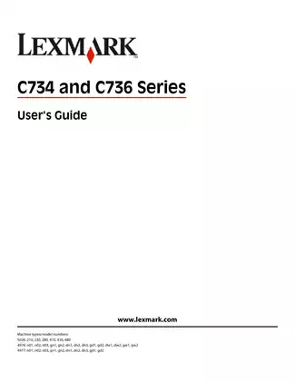 Lexmark C734, C736, C734N, C734DN, C734DNW,  C736N, C736DN, CS736DN color laser printer user´s guide