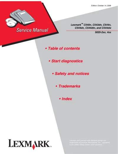 Lexmark C540N Series Service Manual (P/N 12G9819)