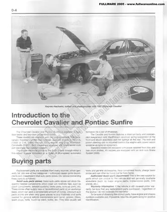 Chevrolet Cavalier & Pontiac Sunfire Automotive Repair Manual (1995-2001) Preview image 5