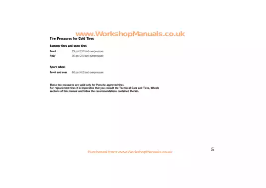 Porsche Sports Car Owner's Manual - Comprehensive Guide & Safety Information Preview image 4