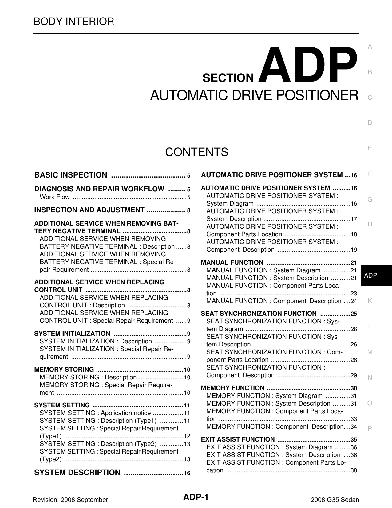 2008 Infiniti G35 repair manual