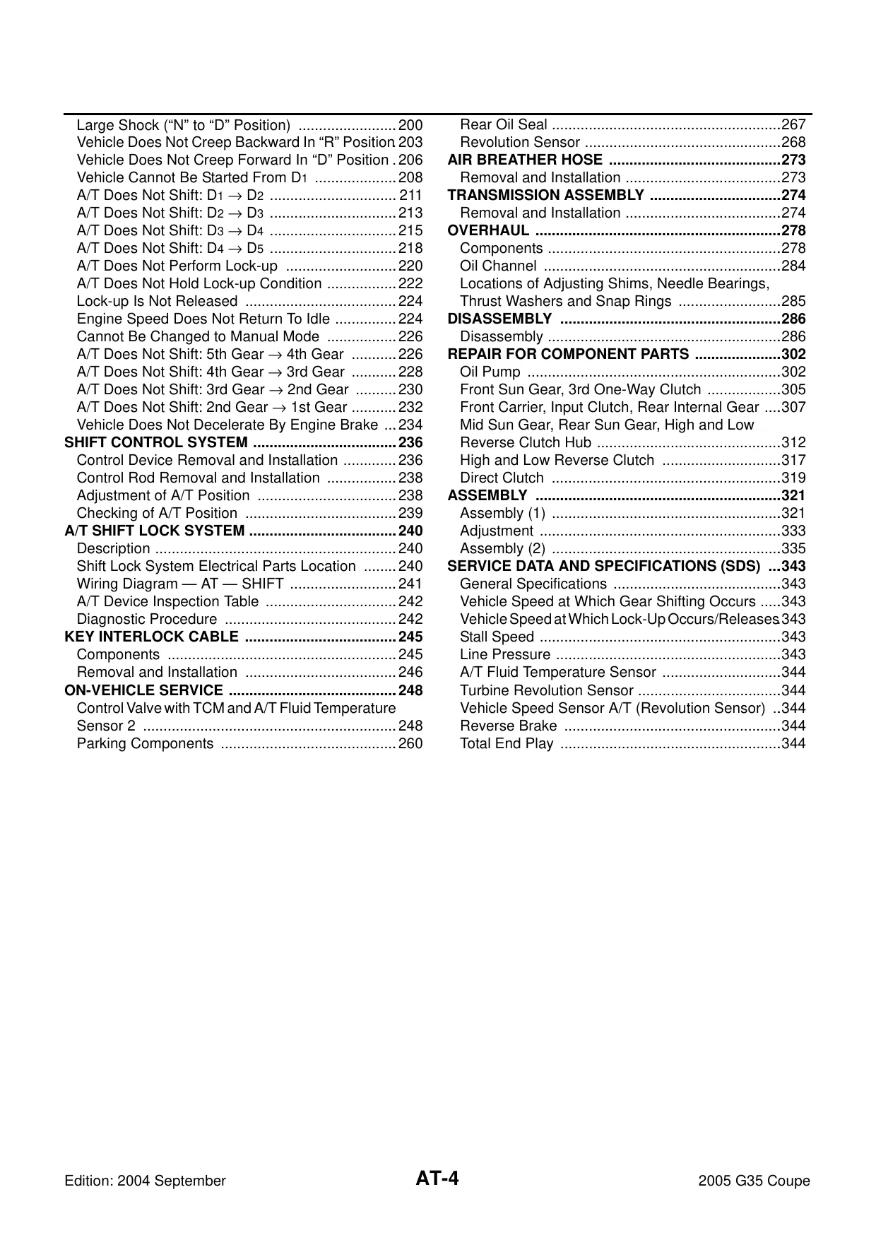 2005 Infiniti G35 service manual Preview image 4
