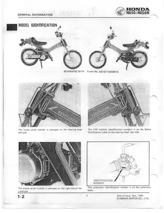 1982-1984 Honda Urban Express NU50, NU50M shop manual Preview image 5
