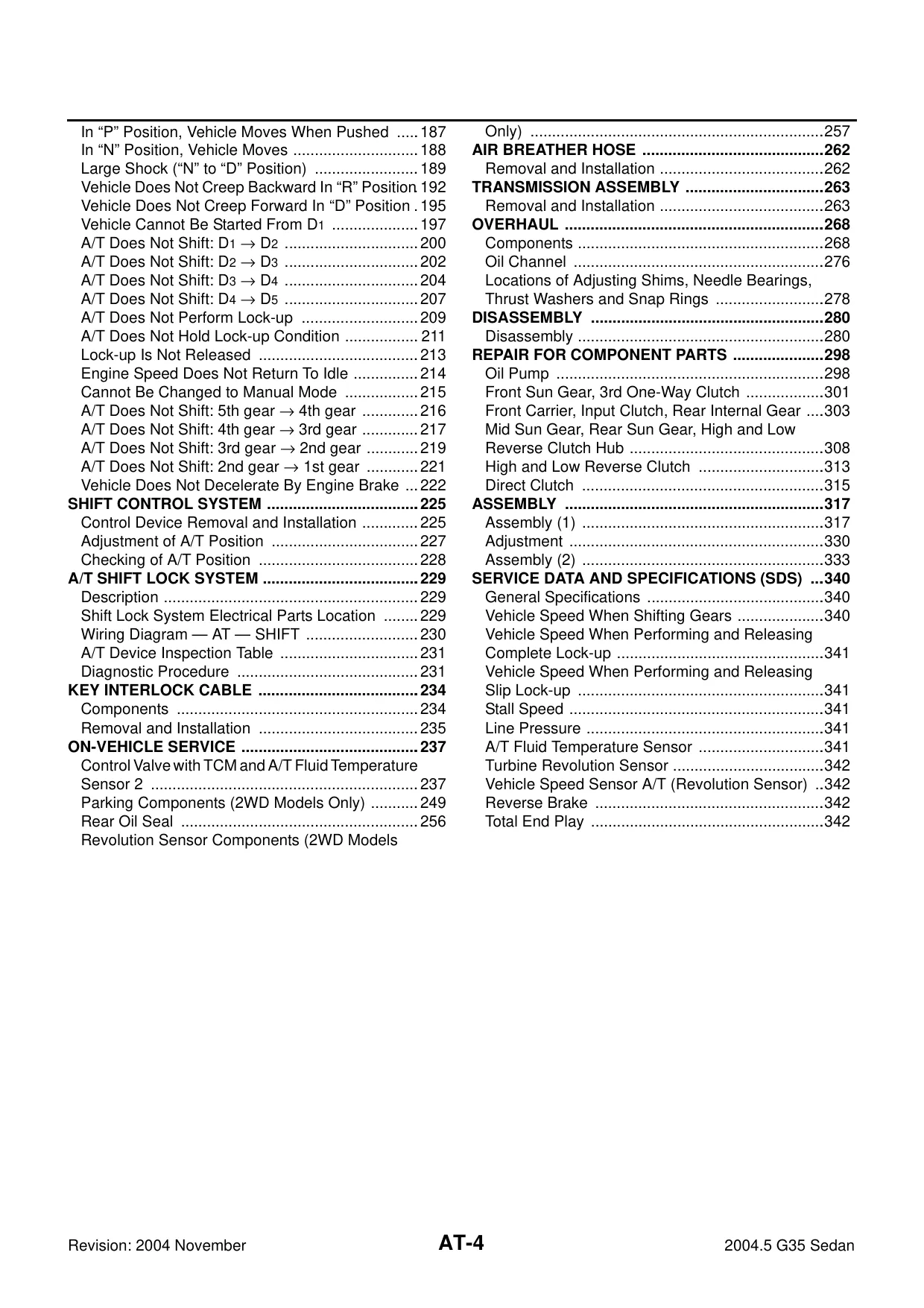 2004-2005 Infiniti G35 shop manual Preview image 4