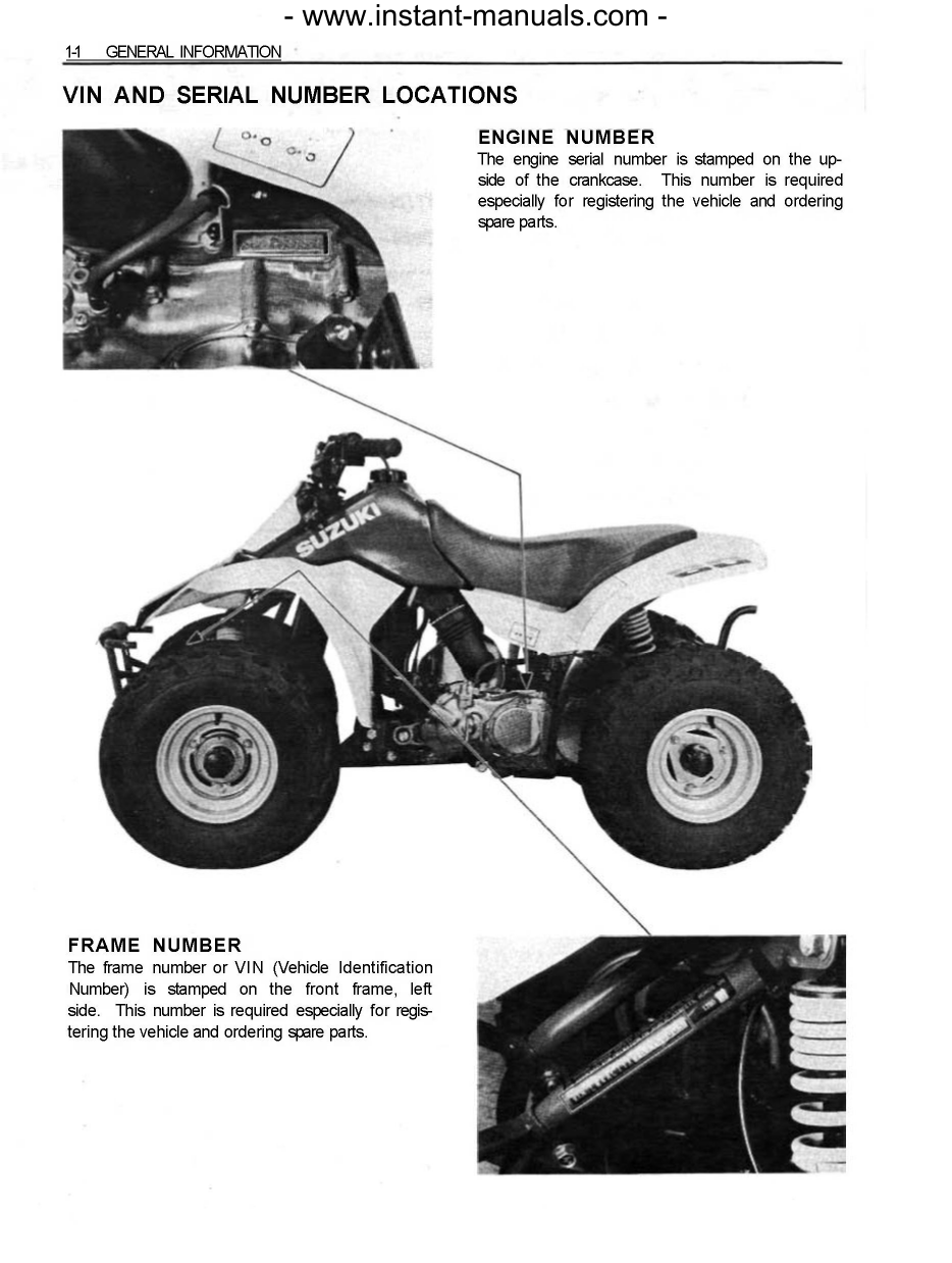 1986-2006 Suzuki  LT80 ATV repair manual Preview image 5
