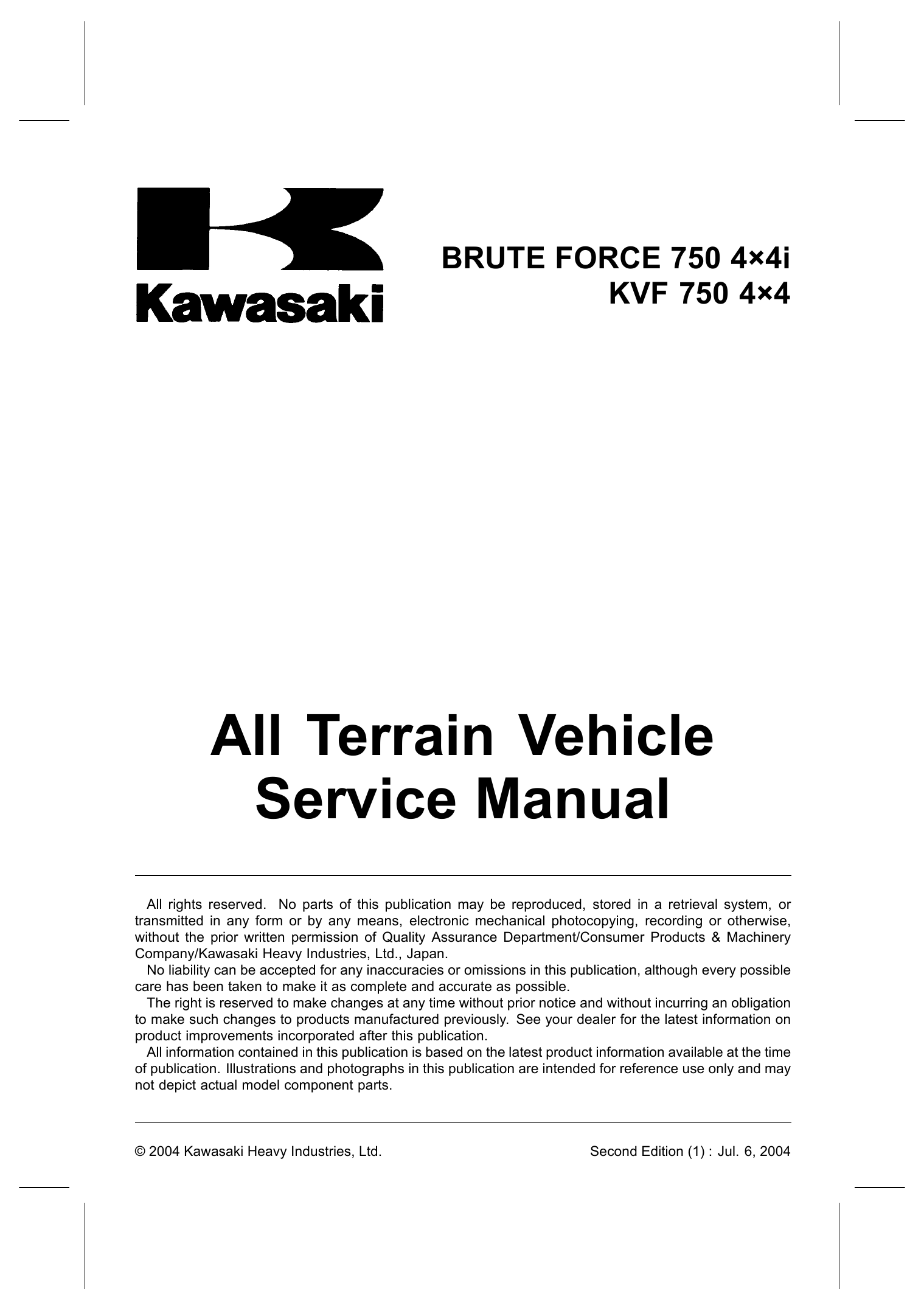 2005-2007 Kawasaki Brute Force 750, KVF750 4x4i repair manual Preview image 5
