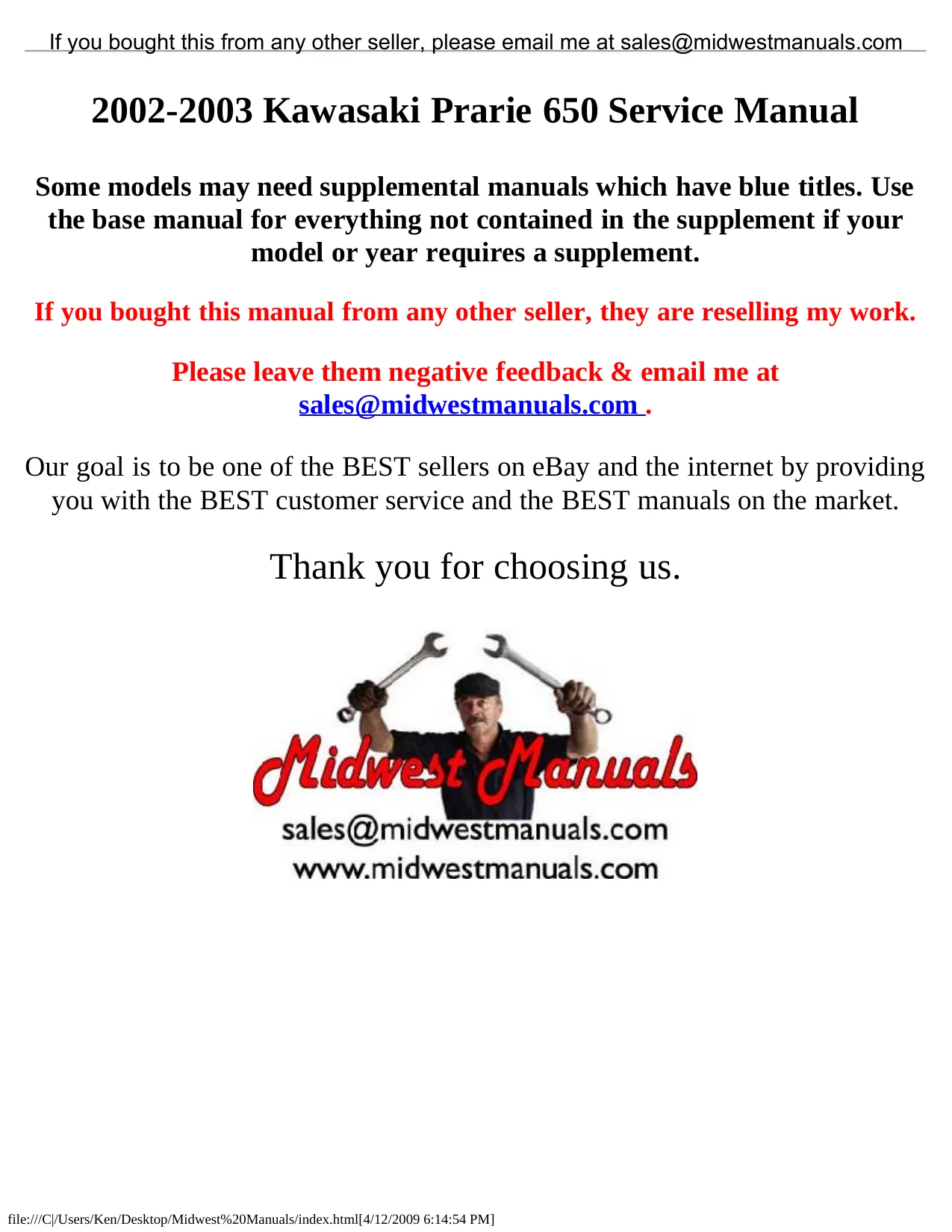 2002-2003 Kawasaki Prairie 650 KVF 650 Service Manual - Expert Repair Guide