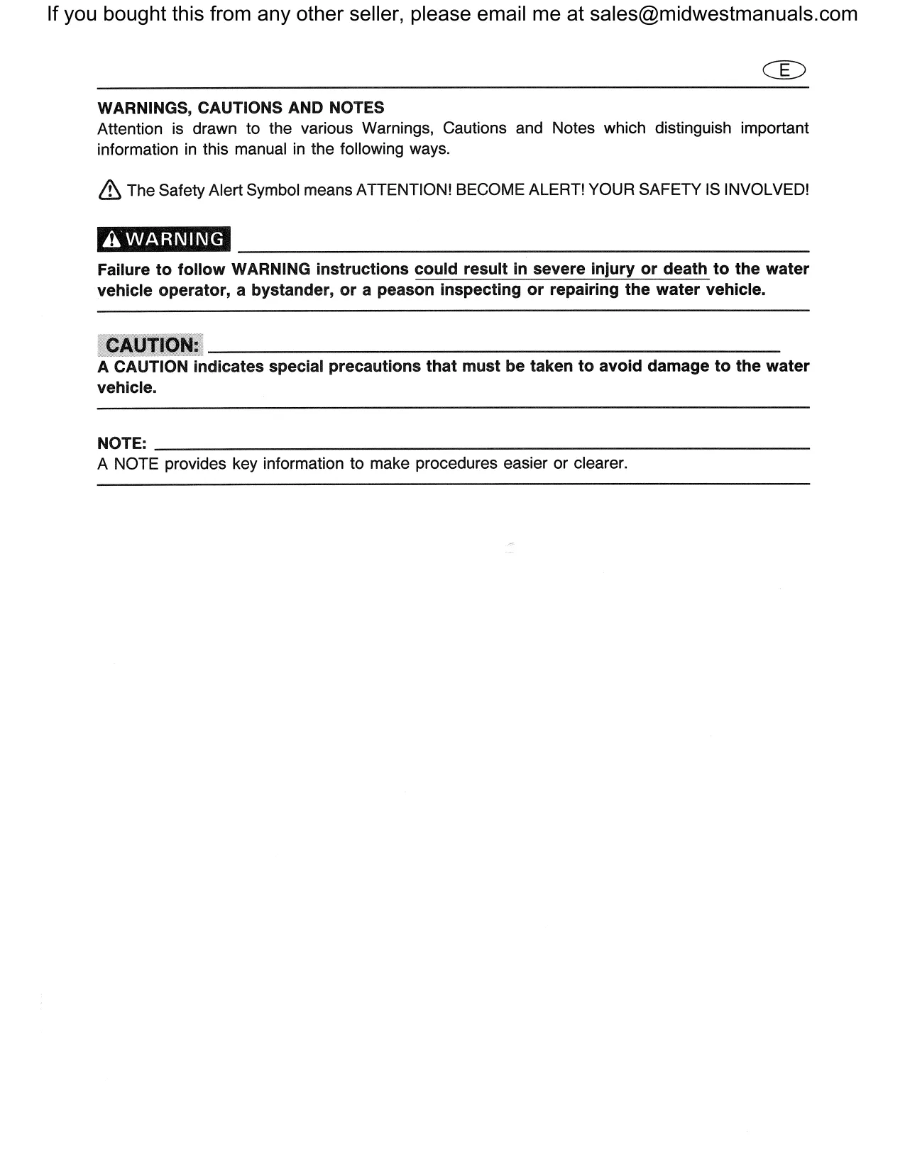 1991-1995 Yamaha 650-700 VXR/VXR Pro Series Waverunner Service Manual Preview image 3