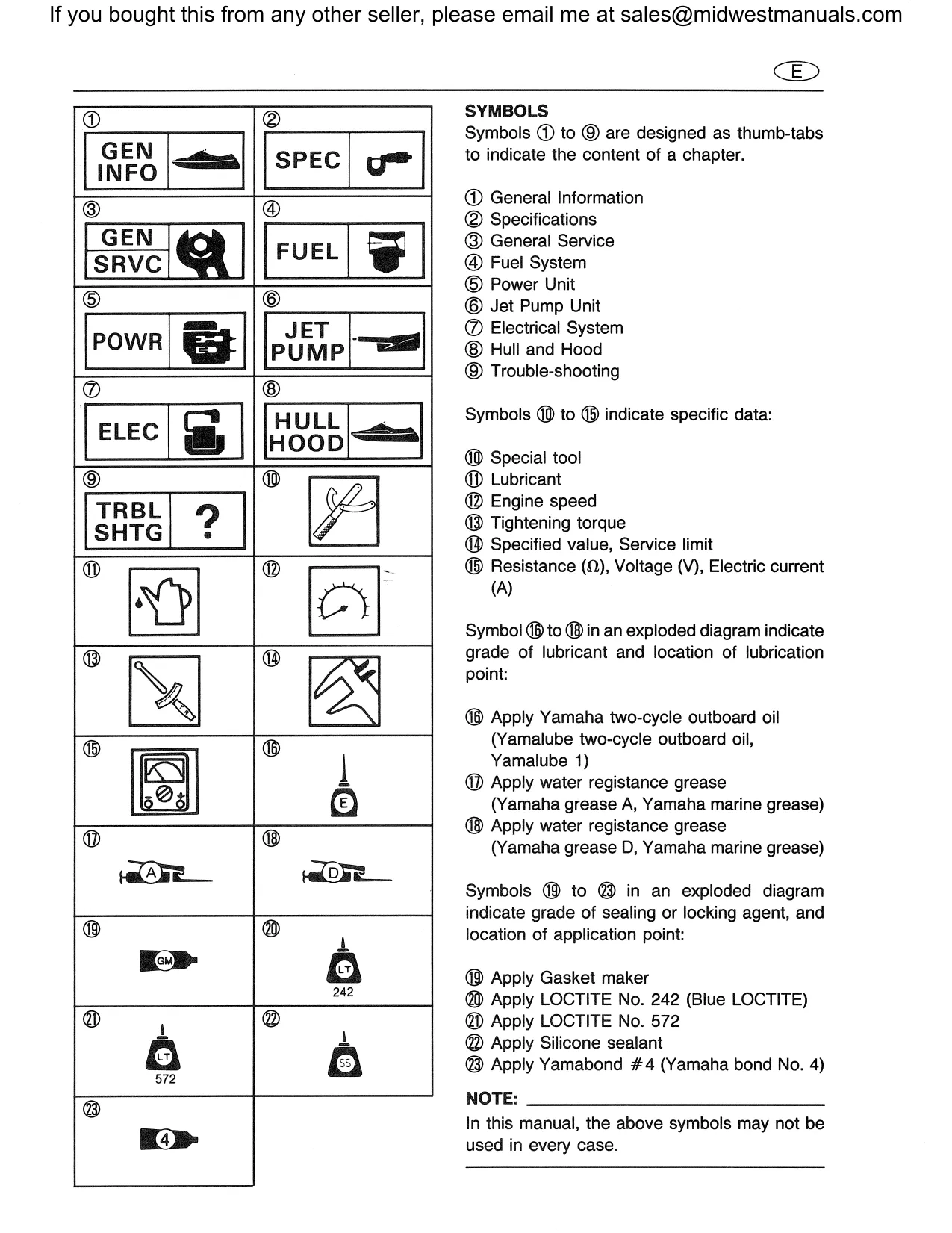 1991-1995 Yamaha 650-700 VXR/VXR Pro Series Waverunner Service Manual Preview image 4