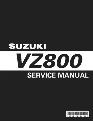 Suzuki VZ800 Motorcycle Service Manual – Comprehensive Guide for Models '98 to '04
