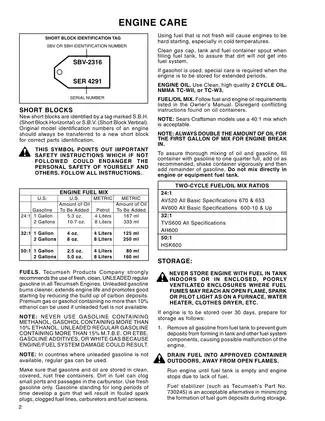 Tecumseh Craftsman, AH520, AH600, AV520, AV600, HSK600, TVS600, Craftsman 200 series engine technicans handbook Preview image 5