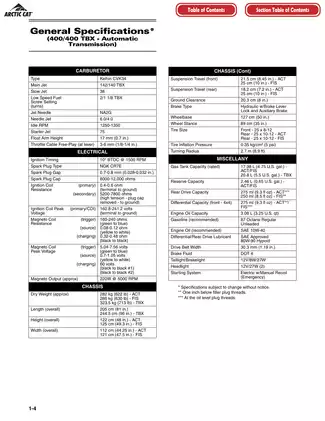 2005 Arctic Cat 250, 300, 400, 500, 500 TBX, 500 TRV, 650 H1, 650 V-Twin repair manual Preview image 4