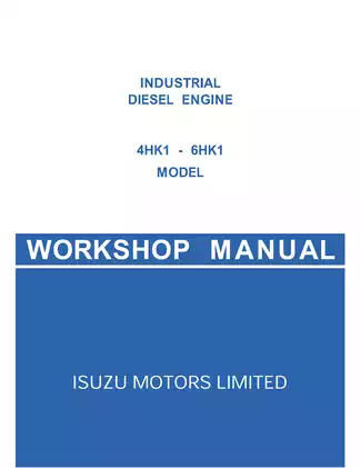 Isuzu industrial diesel engine 4HK1,-6HK1 workshop manual Preview image 1