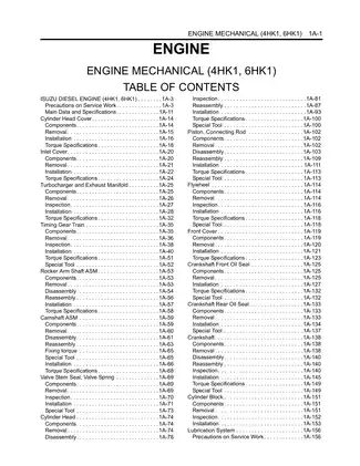 Isuzu industrial diesel engine 4HK1,-6HK1 workshop manual Preview image 2