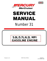 2000 Mercury MerCruiser 5.0L MPI / 6.2L MPI / 350 Mag MPI / MX 6.2 MPI Service Manual (P/N 90-863161) – preview page 1