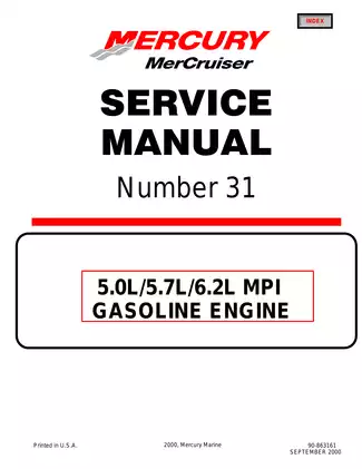 2001-2006 Mercury MerCruiser 5 0L, 5.7L, 6.2L inboard engine No.31 service manual Preview image 1