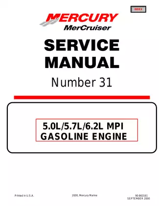 Mercury MerCruiser 5.0L & 6.2L MPI Service Manual Preview image 1