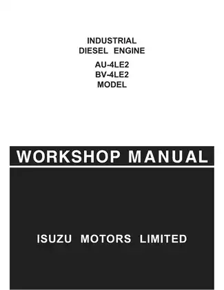 Isuzu Industrial Diesel Engine AU-4LE2, BV-4LE2 workshop manual Preview image 1