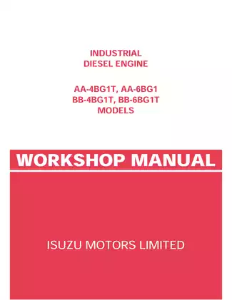 Isuzu AA-4BG1T, AA-6BG1T, BB-4BG1T, BB-6BG1T diesel engine workshop manual