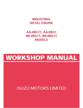 Isuzu Industrial Diesel Engine AA-4BG1T & AA-6BG1 Workshop Manual