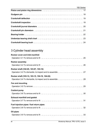 Perkins 100 Series Diesel Engine Workshop Manual – Comprehensive Guide for Models 102-05, 103-07, 103-10, 103-13, 103-15, 104-19, and 104-22 Preview image 4