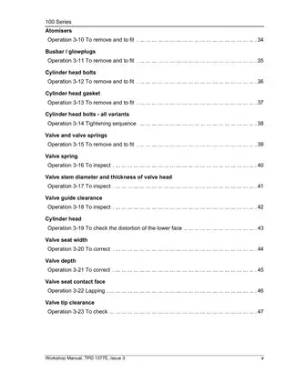 Perkins 100 Series Diesel Engine Workshop Manual – Comprehensive Guide for Models 102-05, 103-07, 103-10, 103-13, 103-15, 104-19, and 104-22 Preview image 5