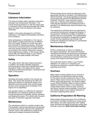 Perkins 400 HB, HD, HH, HL, HN, HP, HR industrial engine operation and maintenance manual Preview image 4