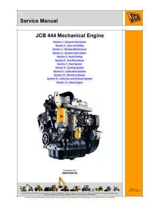 JCB 444 diesel engine service manual Preview image 1
