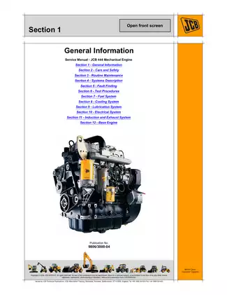 JCB 444 diesel engine service manual Preview image 3