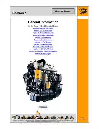 JCB 444 Mechanical Engine Service Manual Preview image 3