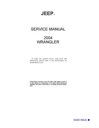 2004 Jeep Wrangler TJ  repair manual Preview image 2