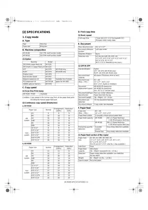 Sharp AR-M205 Digital Copier Service Manual Preview image 5