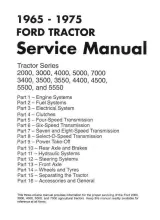 1965–1975 Ford Tractor 2000, 3000, 4000, 5000, 7000, 3400, 3500, 3550, 4400, 4500, 5100, 5200, Dexta 2000, Super Dexta 3000, Major 4000, and Super Major 5000 Tractor Service Manual (P/N SE 9205) – preview page 1