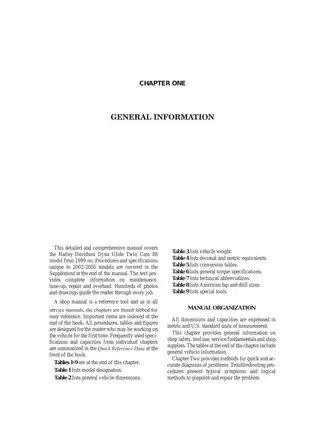 Harley-Davidson Dyna Glide Twin Cam 88 Service Manual (1999-2005) Preview image 5