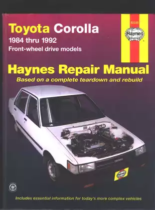 Toyota Corolla 1984-1992 Repair Manual | Haynes Automotive Guide