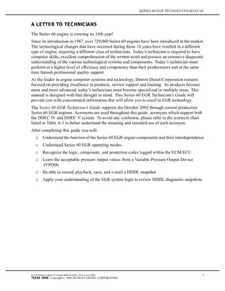 Detroit Diesel Series 60 EGR Technician’s Manual - Expert Guidance for Diagnostics and Maintenance Preview image 3