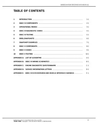 Detroit Diesel 60 EGR series technicans manual Preview image 5