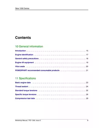 Perkins New 1000 Series Workshop Manual - Comprehensive Diesel Engine Maintenance Guide Preview image 3