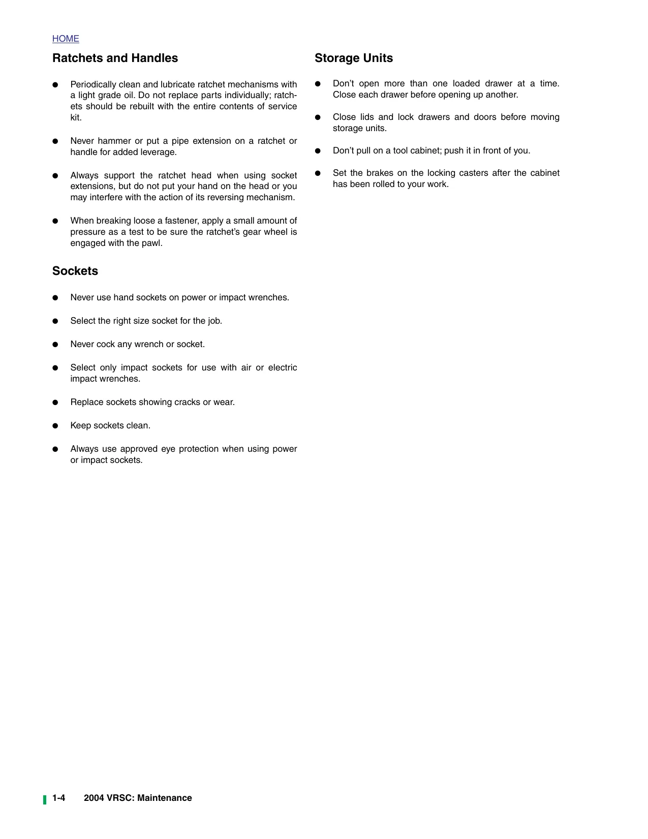 Harley Davidson 2004 Harley-Davidson V-ROD, VRSCA, VRSCB service manual manual preview page 4 - thumbnail