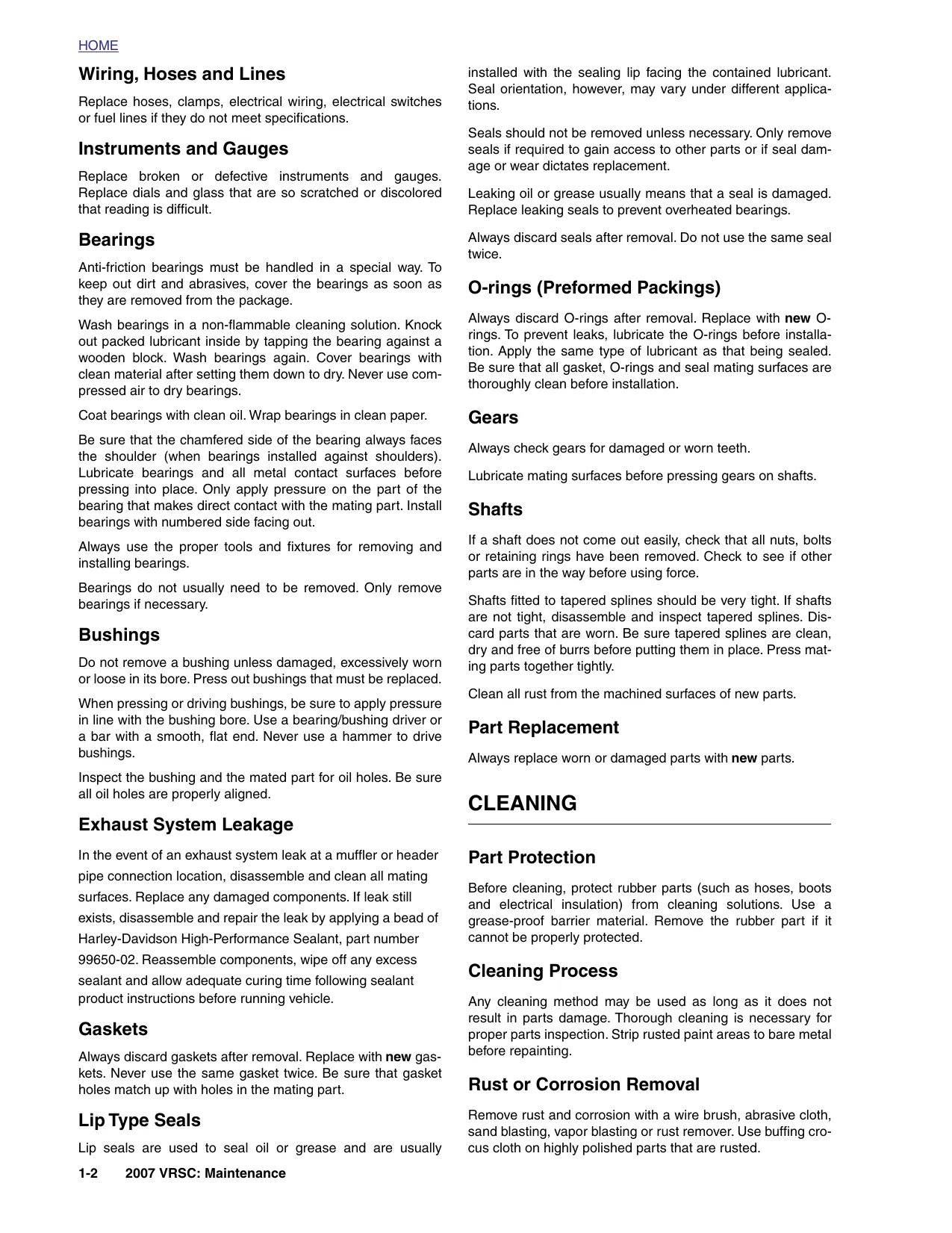 2007 Harley Davidson V-ROD VRSC VRSCAW V Rod, VRSCD Night Rod, VRSCDX Night Rod Special, VRSCX Screamin Eagle, VRSCR Street Rod repair manual Preview image 2