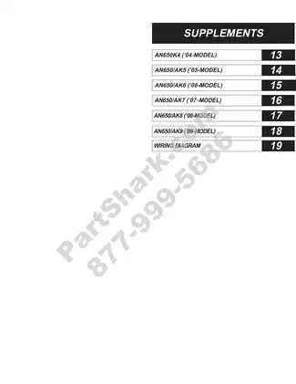 Suzuki AN650/A Service Manual (2003-2009) - Comprehensive Repair Guide Preview image 3