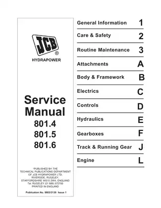 JCB Hydrapower Service Manual - Comprehensive Guide for Mini Excavators