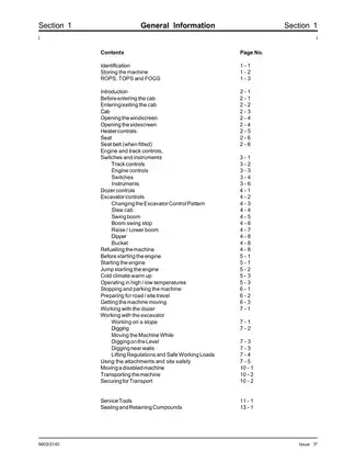JCB Mini Excavator Service Manual - Model 802 Super (1994-2000) Preview image 3