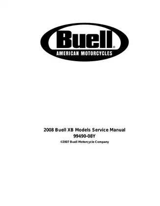 2008 Buell XB12X, XB12XP, Ulysses Lightning Firebolt, CityX Long Super XB9SX XB12Ss XB12S XB12Scg TT XB12STT service manual Preview image 1