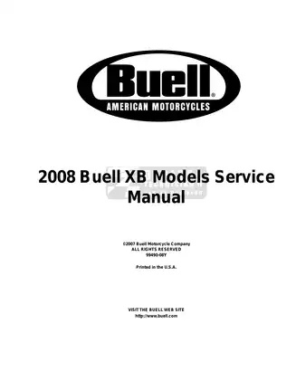 2008 Buell XB12X, XB12XP, Ulysses Lightning Firebolt, CityX Long Super XB9SX XB12Ss XB12S XB12Scg TT XB12STT service manual Preview image 3