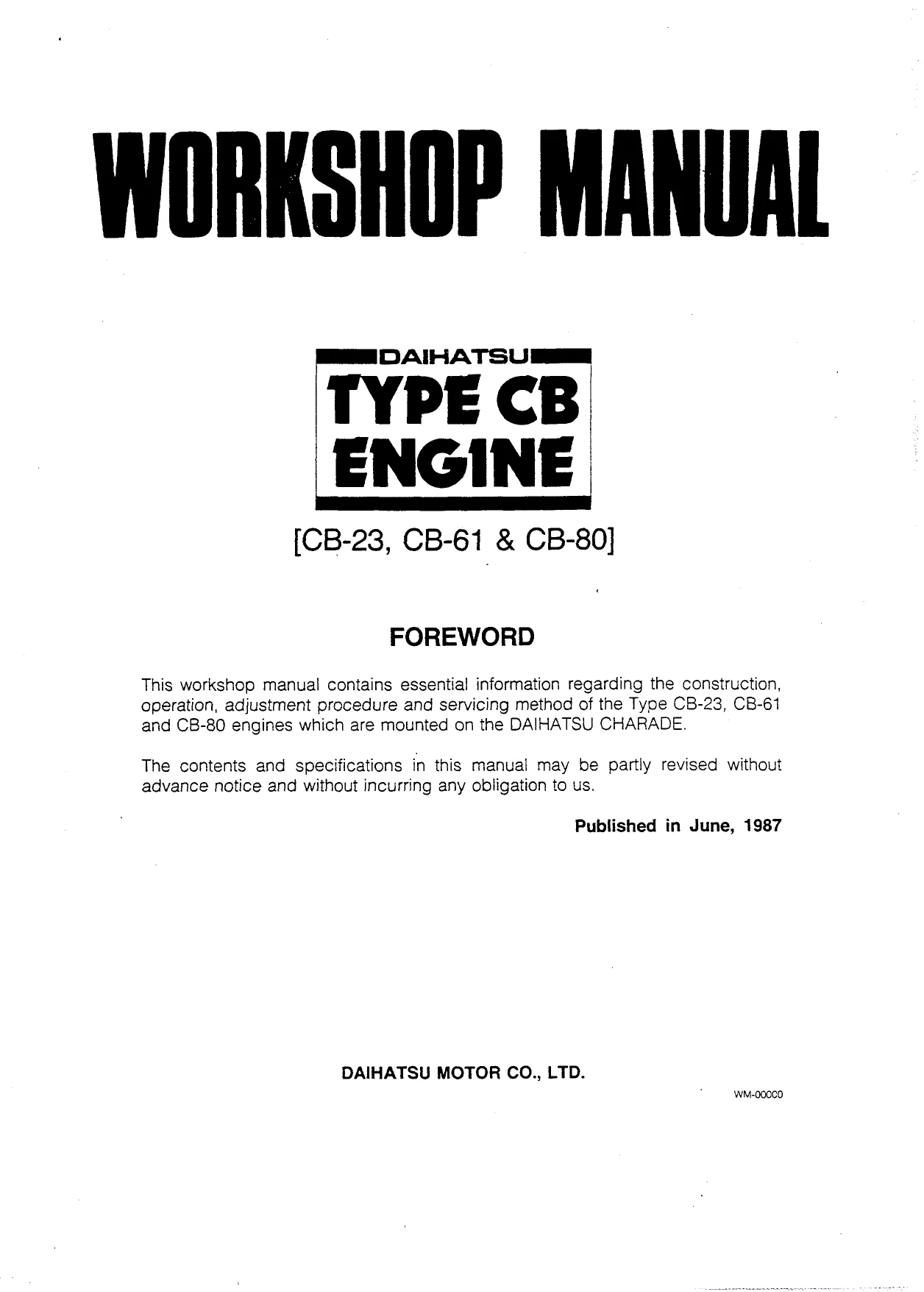 Daihatsu Charade G100, G102 workshop manual Preview image 3